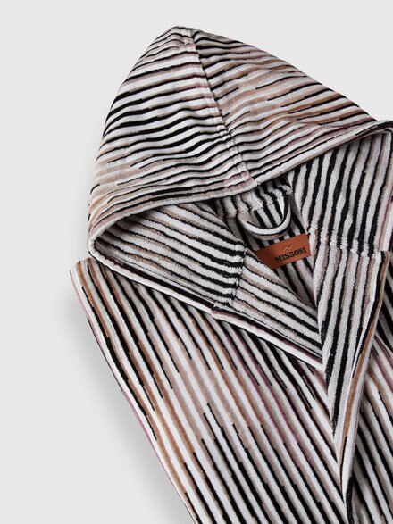 Arpeggio bathrobe in slub cotton terry, Brown - 1D3AC99707381