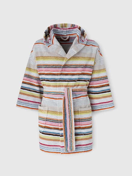 Moonshadow short cotton terry bathrobe with lurex , Multicoloured  - 1D3AC99711100