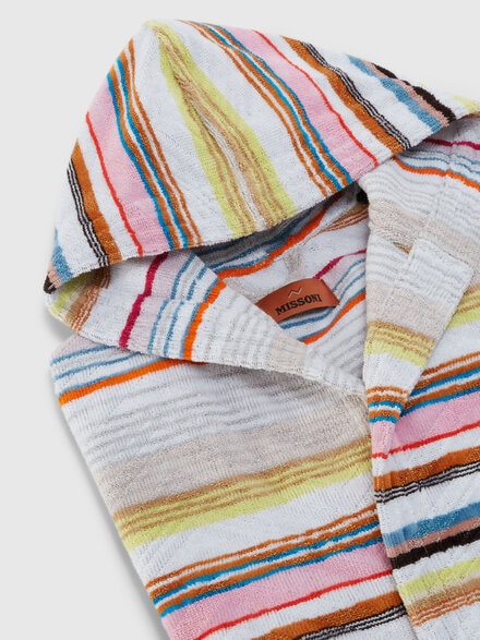 Moonshadow short cotton terry bathrobe with lurex , Multicoloured  - 1D3AC99711100