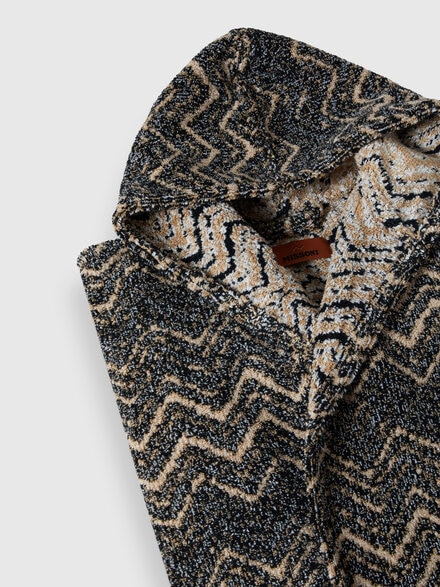 Azul cotton terry chevron bathrobe, Brown - 1D3AC99713138