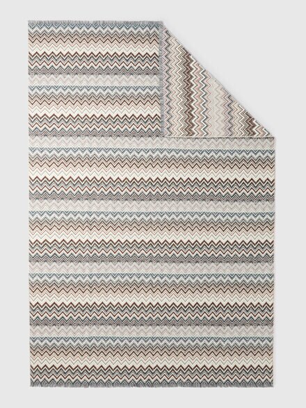 Plaid blanket 130x195 cm cotton and wool blend chevron, Orange Multicoloured  - 1D3PL99001159
