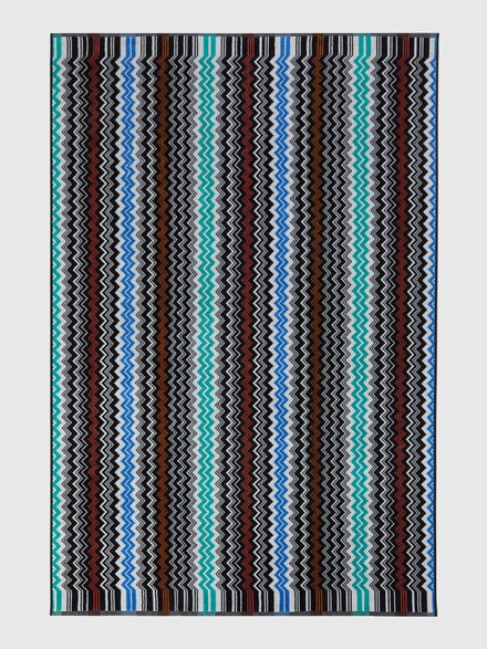 Neoclassic, Badetuch 150x100 cm aus Baumwollfrottee mit Zickzackmuster, Schwarz    - 1D3SP99872160