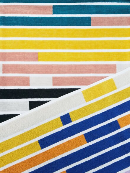 180x100 cm Melody striped cotton terry beach towel, Black    - 1D3SP99887160