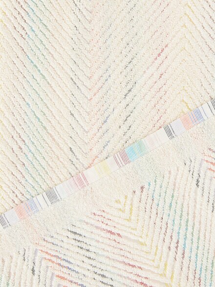 2-piece Harmony bath towel set in cotton terry with chevron pattern, Multicoloured  - 1D3SP99897100
