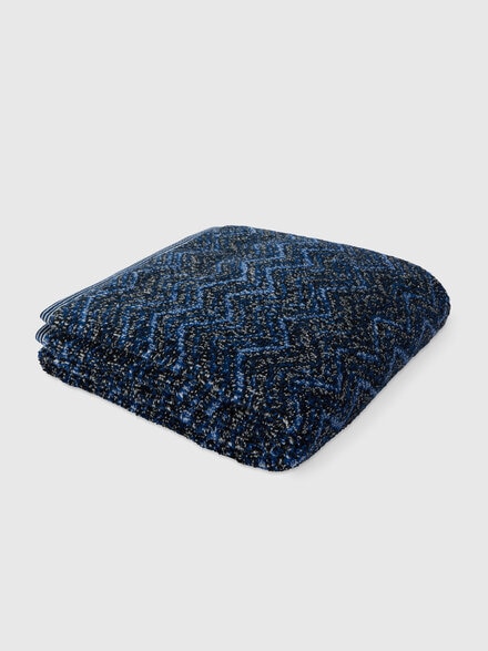 100x150 cm Azul cotton chevron terry bath towel, Blue - 1D3SP99937150