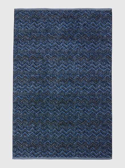Toalla de baño Azul 150x100 cm de rizo de algodón con motivo de espigas, Azul Oscuro - 1D3SP99937150