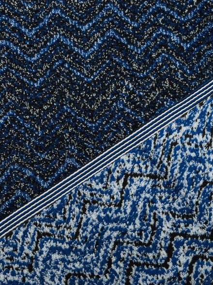 Toalla de baño Azul 150x100 cm de rizo de algodón con motivo de espigas, Azul Oscuro - 1D3SP99937150