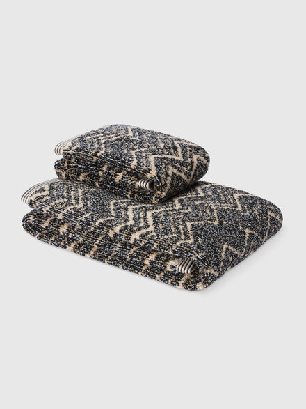 2-piece Azul bath towel set in cotton terry, Brown - 1D3SP99938138