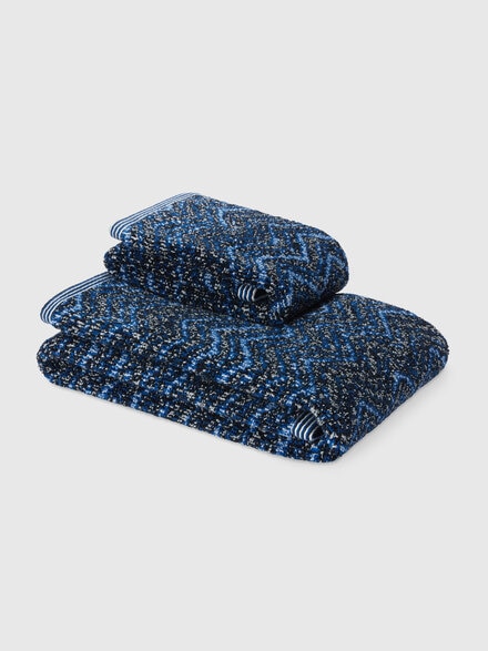 2-piece Azul bath towel set in cotton terry , Blue - 1D3SP99938150