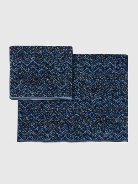 2-piece Azul bath towel set in cotton terry, Blue - 1D3SP99938150