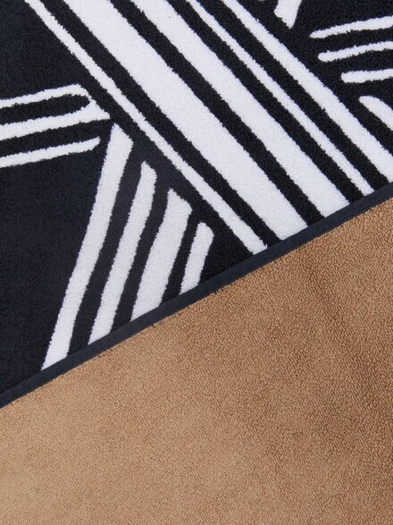 Nastri 180x100 cm cotton terry beach towel, Black & White - 1D3SP99952601
