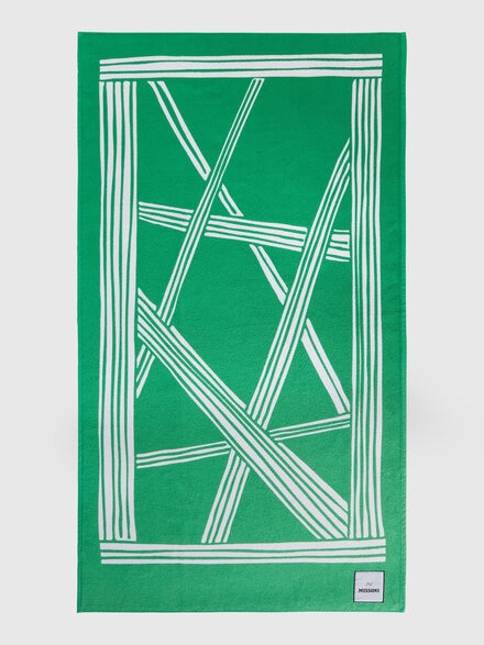Nastri 180x100 cm cotton terry beach towel, Green - 1D3SP99952651