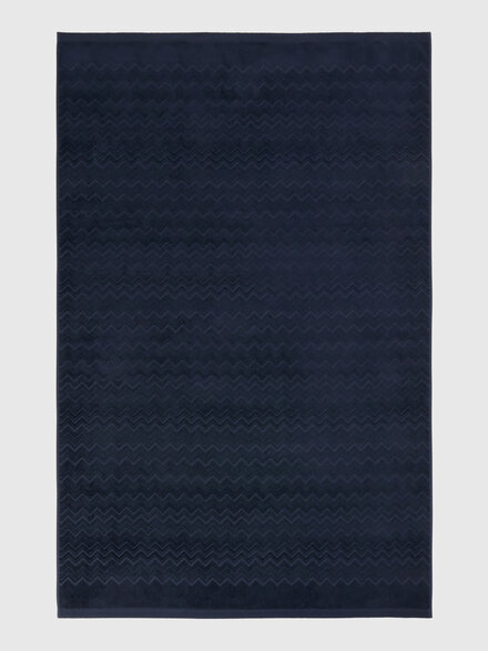 Chalk 150x100 cm beach towel in zigzag cotton terry cloth, Blue - 1D3SP9995850