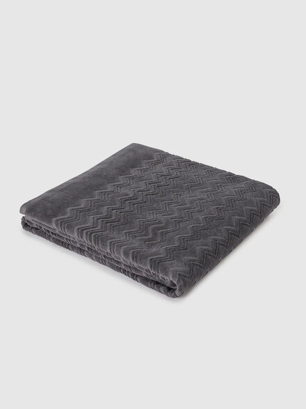 Toalla de playa Chalk 150x100 cm de rizo de algodón en zigzag, Gris - 1D3SP9995886