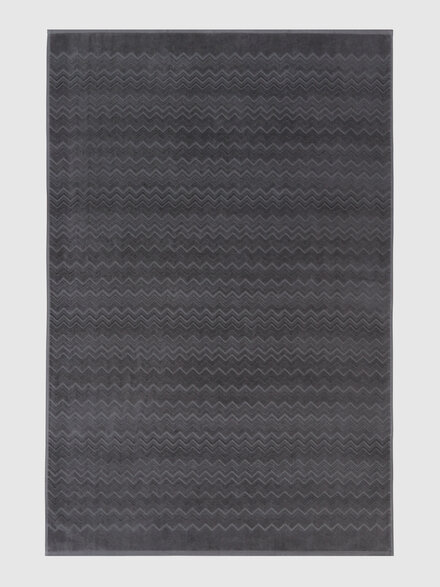 Chalk 150x100 cm beach towel in zigzag cotton terry cloth, Grey - 1D3SP9995886