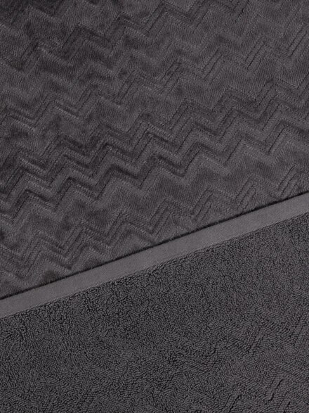 Chalk 150x100 cm beach towel in zigzag cotton terry cloth, Grey - 1D3SP9995886