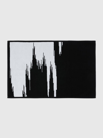 Slub 60x90 cm bath mat in slub cotton, Black & White - 1D3SP99960601