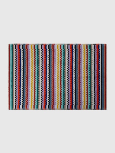 Alfombrilla de baño Riverbero 60x90 cm de algodón en zigzag, Multicolor  - 8053147143163