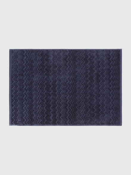 Tappetino da bagno Chalk 60x90 cm in cotone zig zag, Blu - 1D3SP9996550