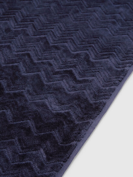 Chalk 60x90 cm cotton zigzag bath mat, Blue - 1D3SP9996550