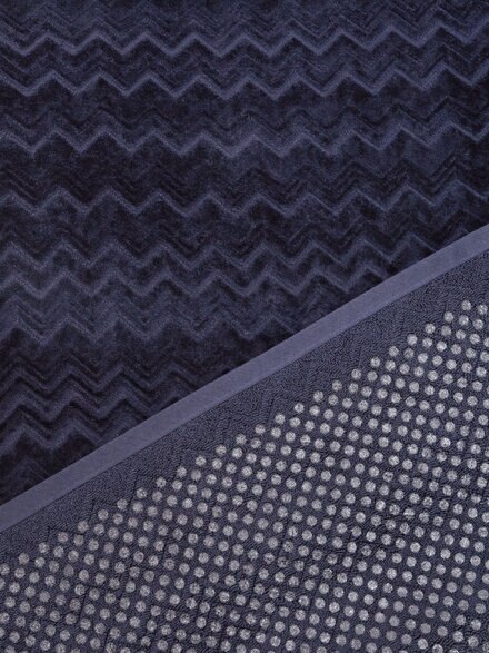 Chalk 60x90 cm cotton zigzag bath mat, Blue - 1D3SP9996550