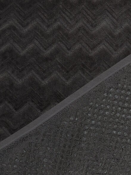 Alfombrilla de baño Chalk 60x90 cm de algodón en zigzag, Gris - 1D3SP9996586