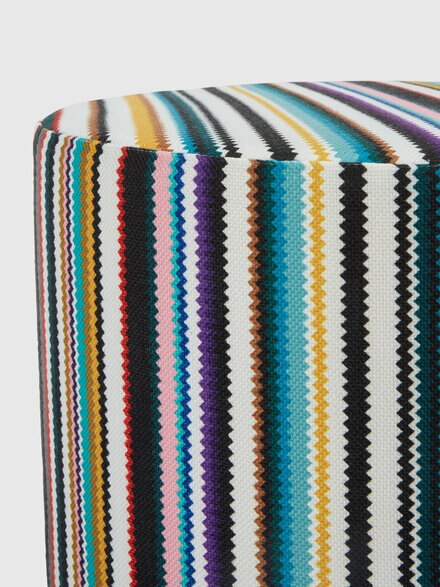 Shangai cylindrical outdoor pouffe 40x30 cm with zigzag pattern, Yellow  Multicoloured  - 1D4LV00013153