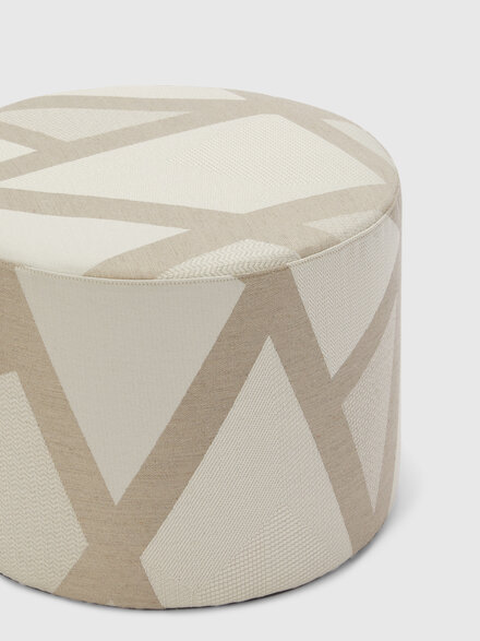Nastri Relief 40x30 cm cylindrical pouffe, Brown - 1D4LV0001621
