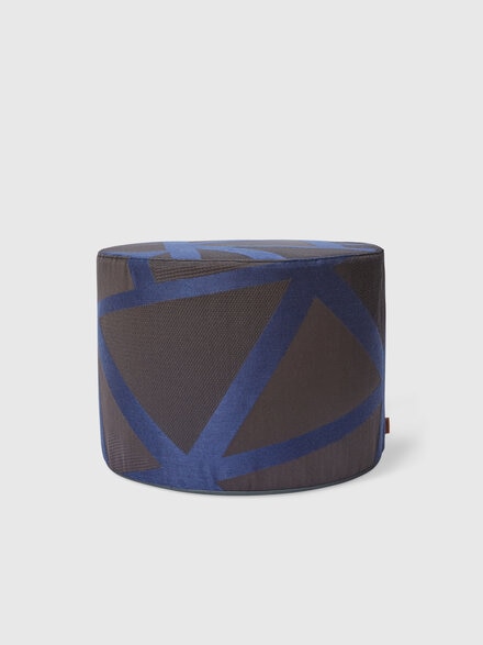 Nastri Relief 40x30 cm cylindrical pouffe, Blue - 1D4LV0001650