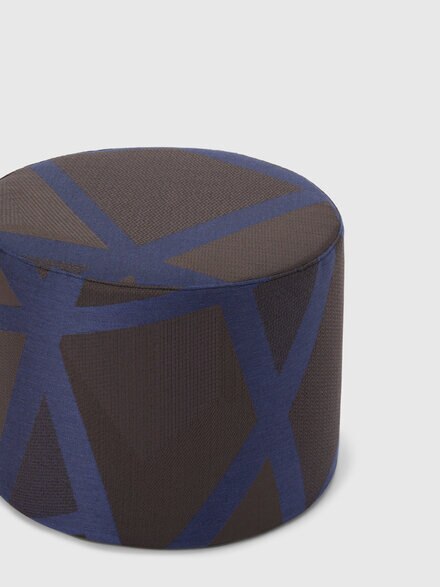 Nastri Relief 40x30 cm cylindrical pouffe, Blue - 1D4LV0001650