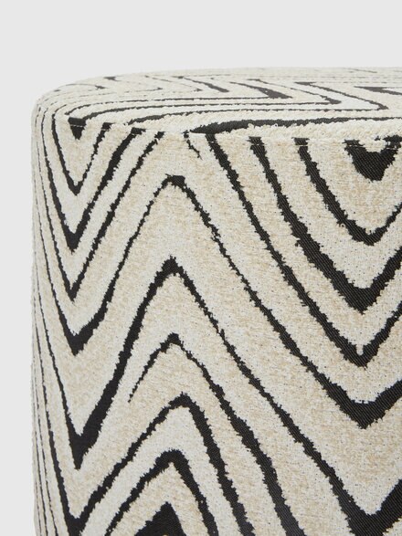 Savana 40x30 cm cylindrical outdoor pouffe, Black & White - 1D4LV00022601