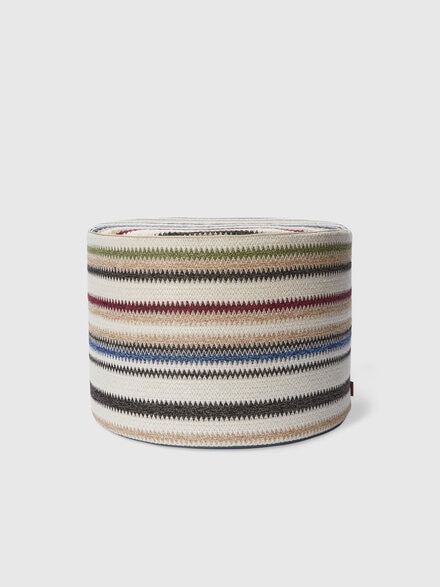 Blurred 40x30 cm cylindrical pouffe, Beige - 1D4LV00024148