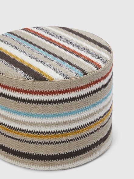 Blurred 40x30 cm cylindrical pouffe, Multicoloured  - 1D4LV00024172