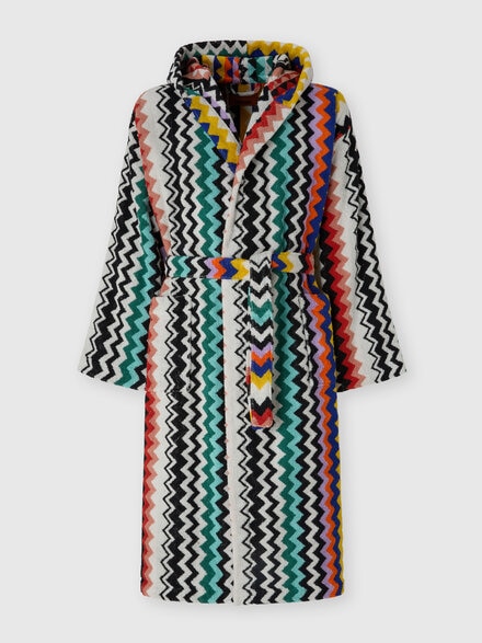 Best cotton terry bathrobe zig zag, Multicoloured  - 1E3AC99109100