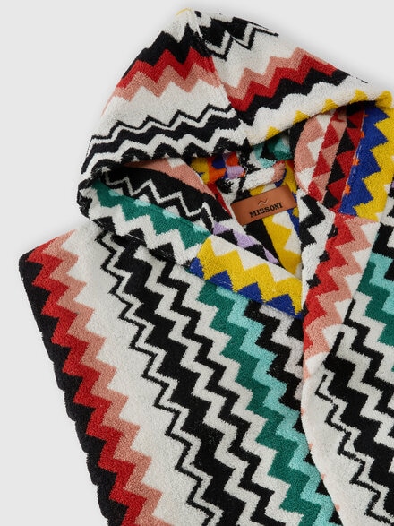 Best cotton terry bathrobe zig zag, Multicoloured  - 1E3AC99109100