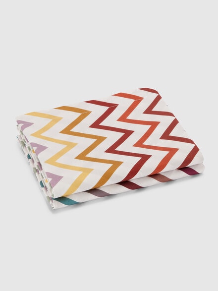 Pair of Watamu Pillowcases in 100% cotton with zig zag pattern, Multicoloured  - 1E3LF4V001100