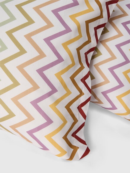 Pair of Watamu Pillowcases in 100% cotton with zig zag pattern, Multicoloured  - 1E3LF4V001100