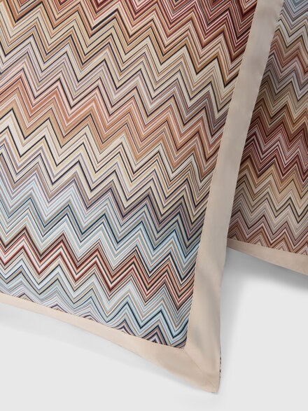 Pair of John Re Edition Envelope Pillowcases in 100% cotton with zig zag pattern, Black Multicoloured  - 1E3LFS0006160