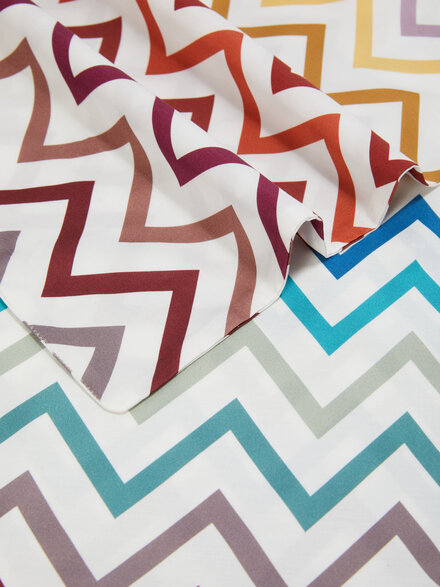Watamu Duvet Cover in 100% cotton with zig zag pattern, Multicoloured  - 1E3LH00001100