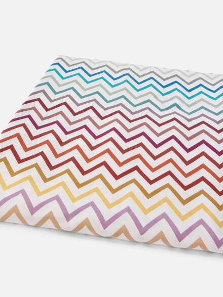 Watamu Duvet Cover in 100% cotton with zig zag pattern, Multicoloured  - 1E3LH00001100