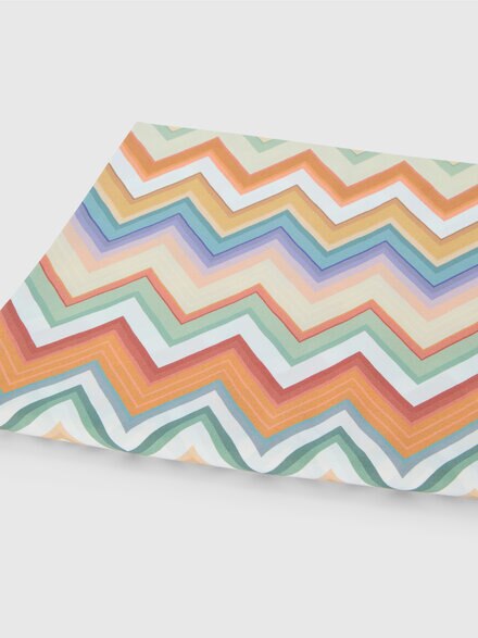 Andres Re Edition Duvet Cover in 100% cotton with zig zag pattern, Orange Multicoloured  - 1E3LH00004159