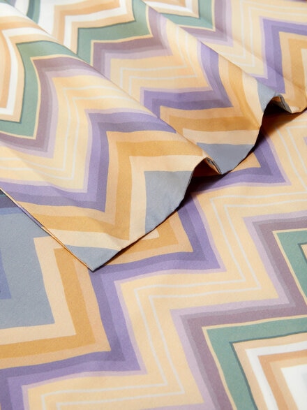 Andres Re Edition Duvet Cover in 100% cotton with zig zag pattern, Black Multicoloured  - 1E3LH00004160