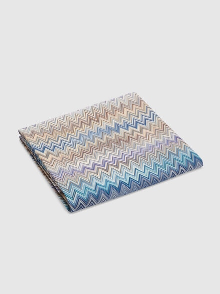John Re Edition Duvet Cover in 100% cotton with chevron pattern, Turquoise  Multicoloured  - 1E3LH00006170