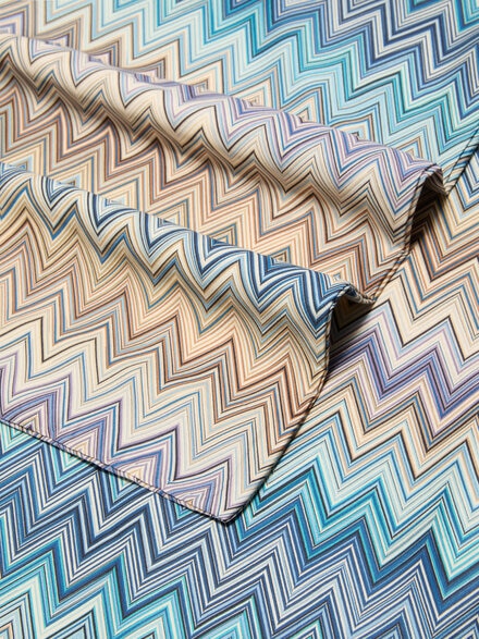 John Re Edition Duvet Cover in 100% cotton with chevron pattern, Turquoise  Multicoloured  - 1E3LH00006170