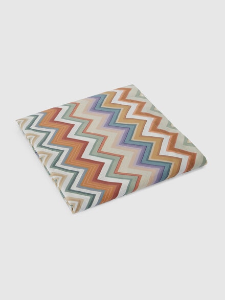 Andres Re-edition Sheet in 100% cotton with zig zag pattern, Black Multicoloured  - 1E3LR00104160