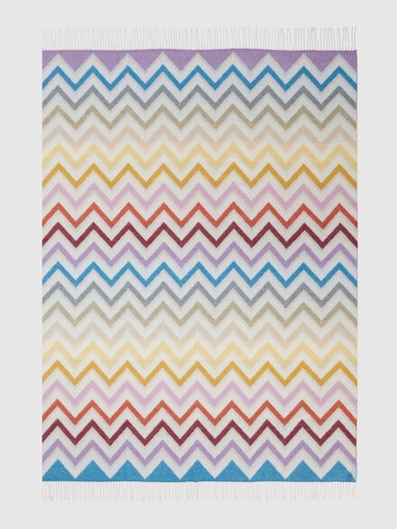 Plaid Watamu 130x190 cm in wool blend zig zag, Multicoloured  - 1E3PL99110100