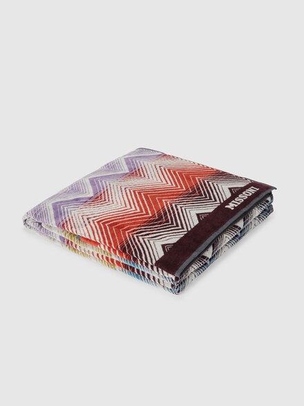 Marea Beach Towel in 100% cotton 180x100 cm with zig zag pattern, Multicoloured  - 1E3SP99121100