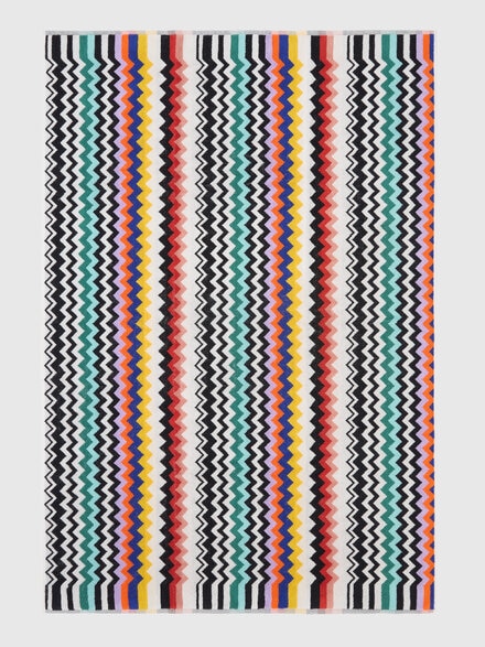 Best bath towel 100x150 cm zig zag in cotton terry, Multicoloured  - 1E3SP99135100
