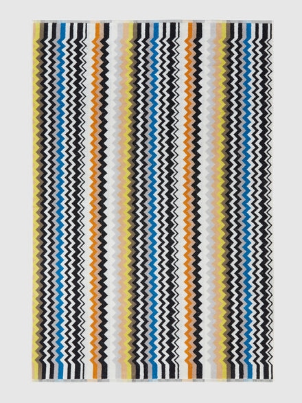 Toalla de baño Best 100x150 cm con diseño zig zag en algodón tipo rizo, Negro Multicolor  - 1E3SP99135160