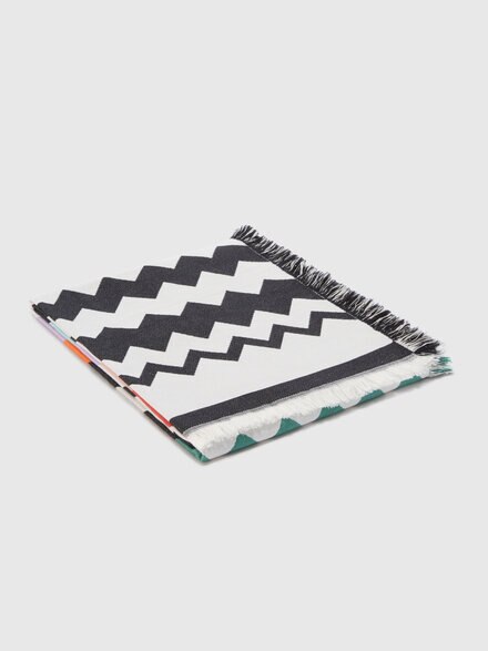 Best fouta bath towel 140x180 cm zig zag in cotton, Multicoloured  - 1E3SP99138100